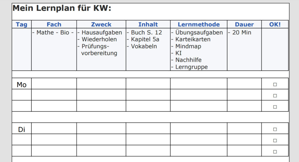 Lernplan